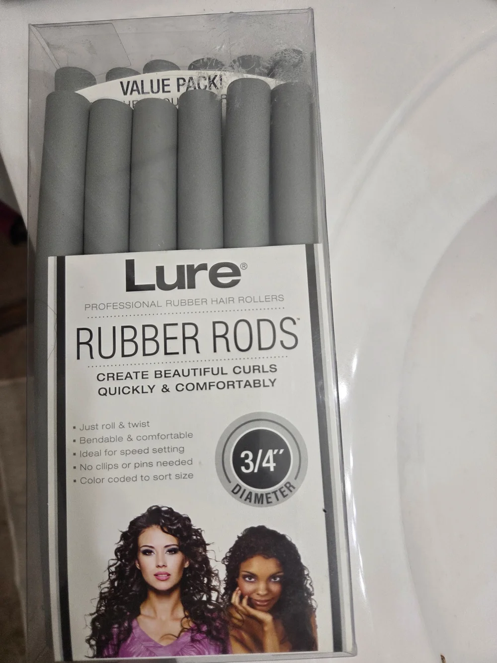 Rubber Rods Hair Rollers – Gray 3/4
